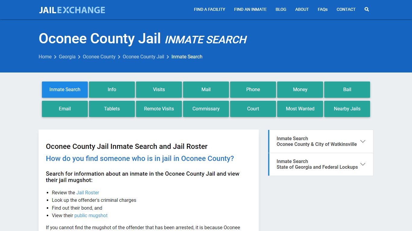 Inmate Search: Roster & Mugshots - Oconee County Jail, GA
